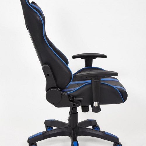 Кресло iCar , кож/зам, черный/синий
