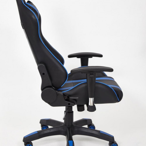 Кресло iCar , кож/зам, черный/синий