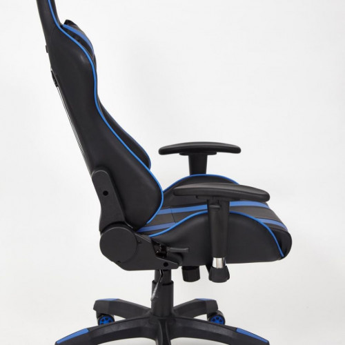 Кресло iCar , кож/зам, черный/синий