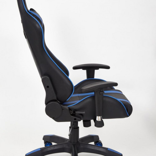 Кресло iCar , кож/зам, черный/синий