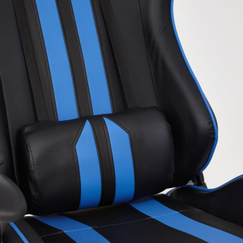 Кресло iCar , кож/зам, черный/синий