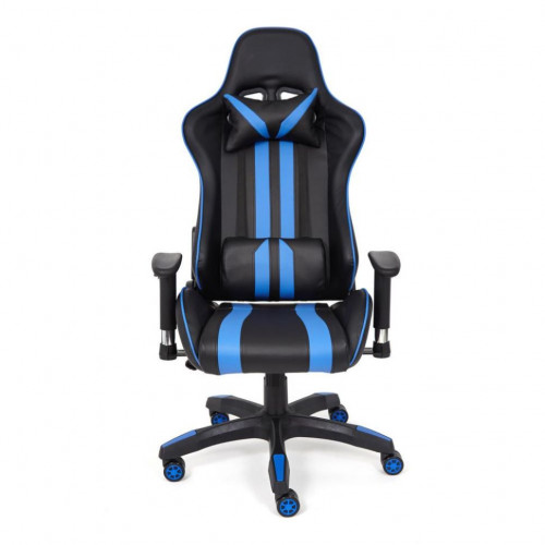 Кресло iCar , кож/зам, черный/синий