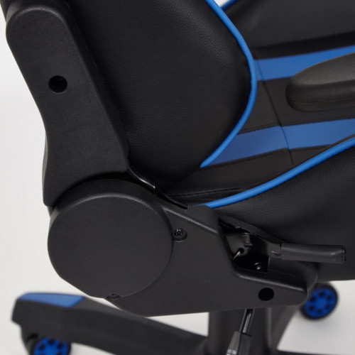 Кресло iCar , кож/зам, черный/синий