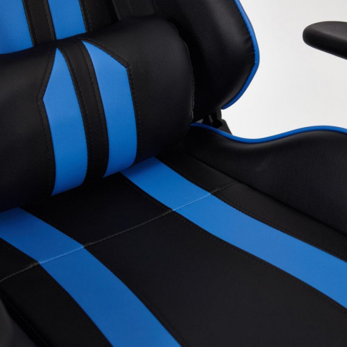 Кресло iCar , кож/зам, черный/синий