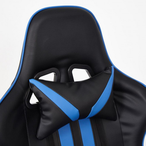 Кресло iCar , кож/зам, черный/синий