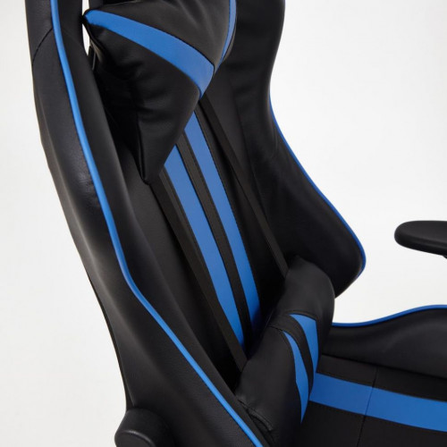 Кресло iCar , кож/зам, черный/синий