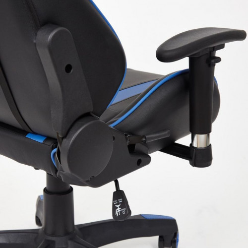 Кресло iCar , кож/зам, черный/синий