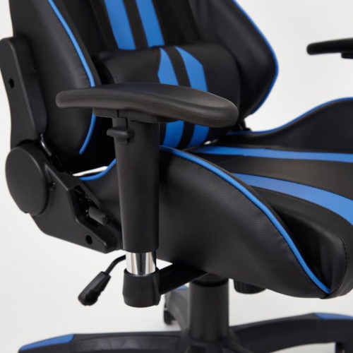 Кресло iCar , кож/зам, черный/синий