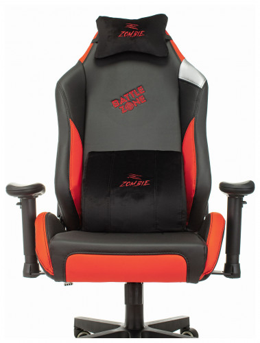 Кресло игровое Zombie HERO BATTLEZONE PRO черный/красный эко.кожа с подголов. крестов. пластик