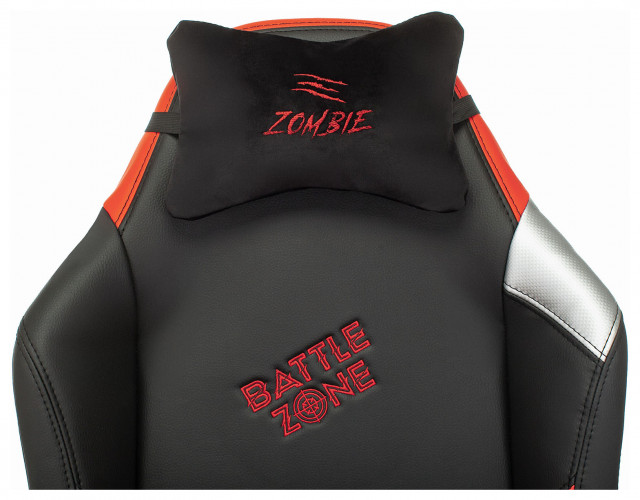 Кресло игровое Zombie HERO BATTLEZONE PRO черный/красный эко.кожа с подголов. крестов. пластик