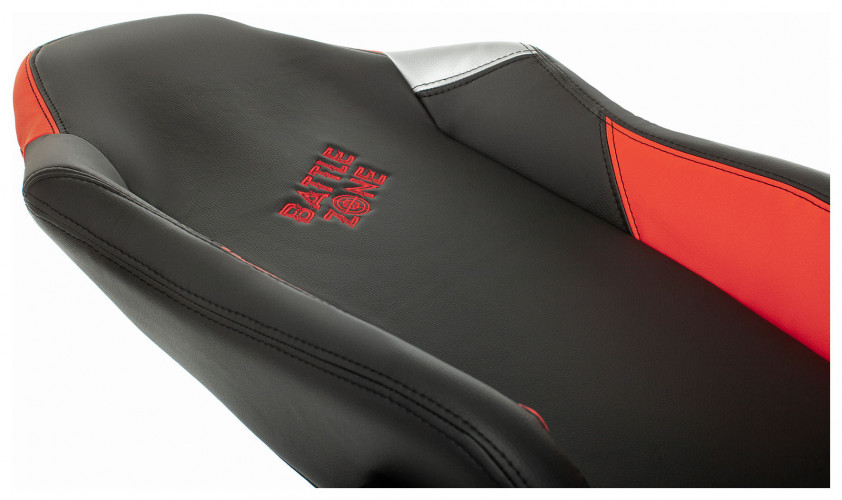 Кресло игровое Zombie HERO BATTLEZONE PRO черный/красный эко.кожа с подголов. крестов. пластик