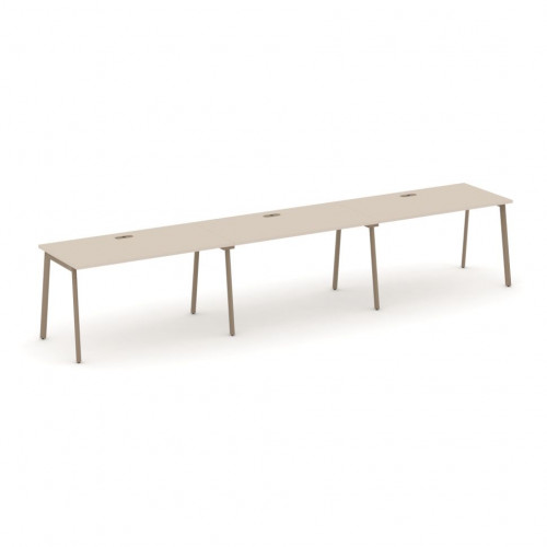 Estetica Рабочая станция на 3 места ES.RS-3.3-LP Капучино/Латте металл 4140*730*750