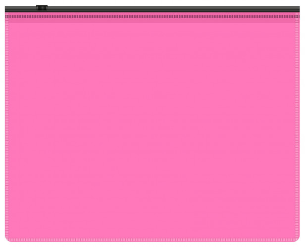 Папка на молнии ZIP Бюрократ Double Neon DNEBPM4APINKBL A4+ полипропилен 0.15мм розовый цвет молнии черный