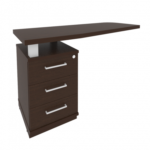 First Тумба приставная с топом левая KTP-2 (L) Венге 1300*500*765
