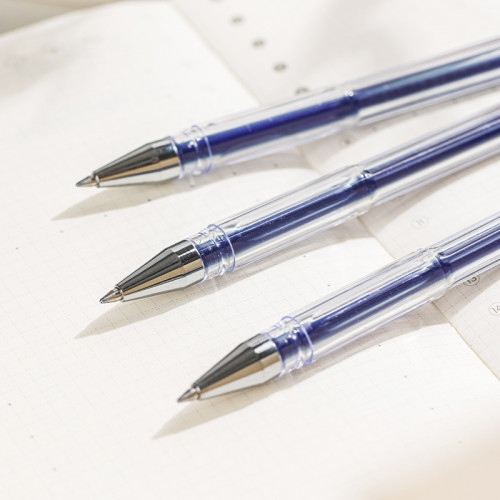 Ручка гелев. Deli EveryU EG82-BL прозрачный d=0.7мм син. черн. 1стерж. кругл.