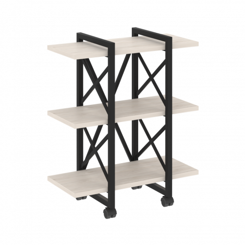 Loft Стеллаж на колесных опорах-3 полки VR.L-MST.K-3.4V Денвер светлый/Чёрный металл 800*400*968