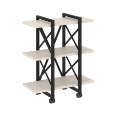 Loft Стеллаж на колесных опорах-3 полки VR.L-MST.K-3.4V Денвер светлый/Чёрный металл 800*400*968