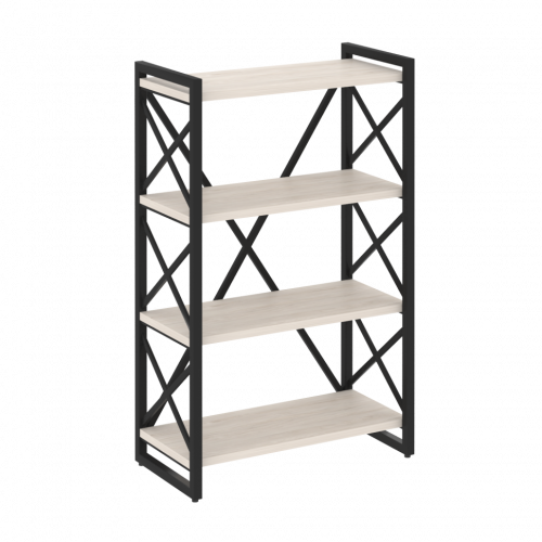 Loft Стеллаж на регулируемых опорах-4 полки VR.L-MST.O-4.8 Денвер светлый/Чёрный металл 800*400*1280