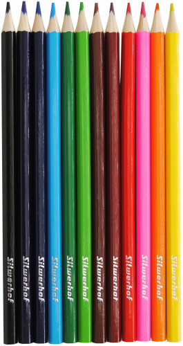 Карандаши цв. Silwerhof Монстрики 2.8мм шестигран. дерево ассорти 12цв. мет.кор.