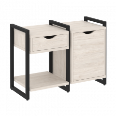 Loft Тумба на регулируемых опорах наборная. Вариант №3 VR.L-TN-3.O Денвер светлый/Чёрный металл 970*460*719