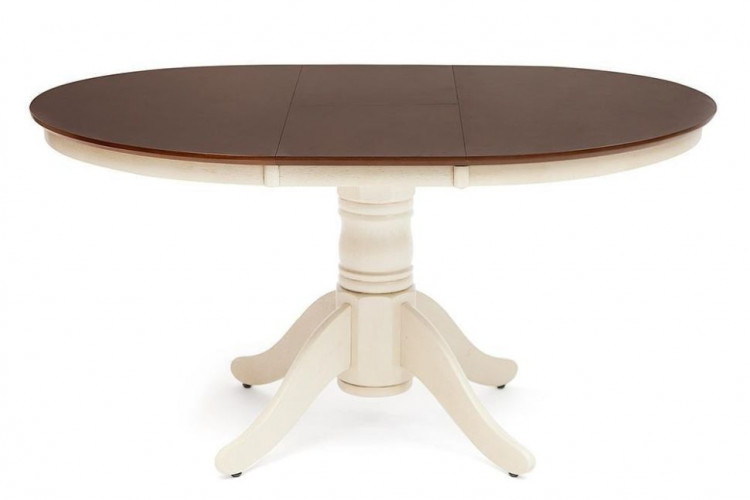Cairo / Каир (CT4260)  Стол обеденный раскладной , дерево гевея, 100(133)х100х75см, Античный белый/Тёмный Дуб