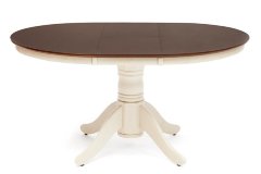 Cairo / Каир (CT4260)  Стол обеденный раскладной , дерево гевея, 100(133)х100х75см, Античный белый/Тёмный Дуб
