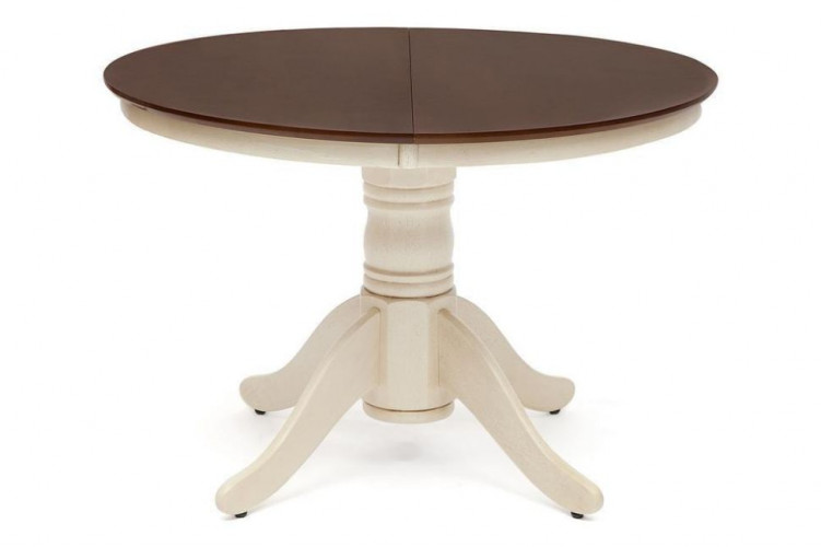 Cairo / Каир (CT4260)  Стол обеденный раскладной , дерево гевея, 100(133)х100х75см, Античный белый/Тёмный Дуб