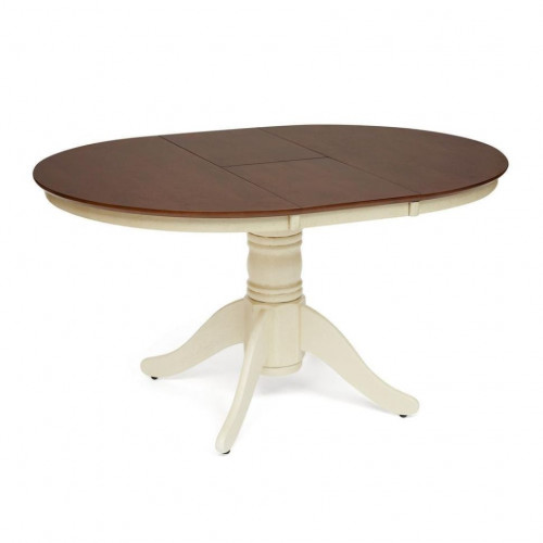 Cairo / Каир (CT4260)  Стол обеденный раскладной , дерево гевея, 100(133)х100х75см, Античный белый/Тёмный Дуб
