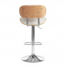 Барный стул DRAKAR (mod.4050), металл/дерево/экокожа, 51х56х95-116 см, высота сиденья 65-87 см, белый/натуральный/хром
