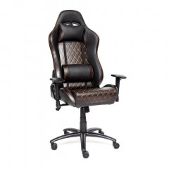 Кресло iChess, кож/зам, черный/коричневый