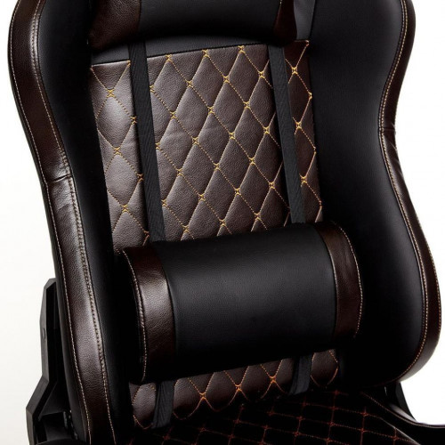 Кресло iChess, кож/зам, черный/коричневый