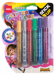 Клей-гель Deli EA71101 12мл блистер с блестками (упак.:6шт) Explora