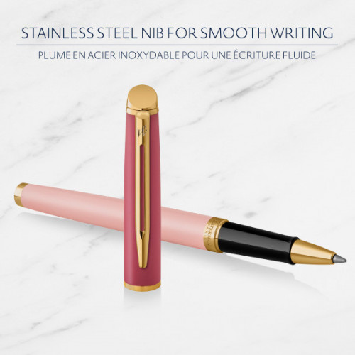 Ручка роллер Waterman Hemisphere Colour Blocking (2179898) Pink GT F черн. черн. подар.кор.