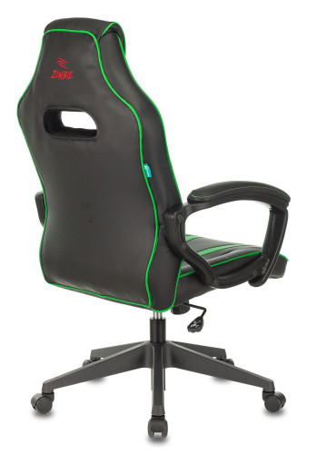 Кресло игровое Zombie A3 черный/зеленый эко.кожа крестов. пластик