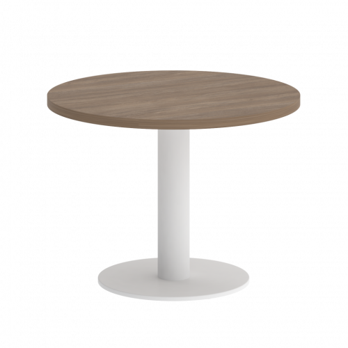 Home Office Стол журнальный круглый VR.SP-5-60.1G Дуб аризона/Белый металл 600*600*453