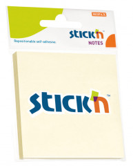 Блок самоклеящийся бумажный Stick`n 21198 76x76мм 100лист. 70г/м2 пастель желтый европодвес