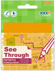 Блок самоклеящийся пластиковый Stick`n Clearnote 21710 76x76мм 50лист. неон оранжевый прозрачный