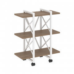Loft Стеллаж на колесных опорах-3 полки VR.L-MST.K-3.4V Дуб аризона/Белый металл 800*400*968