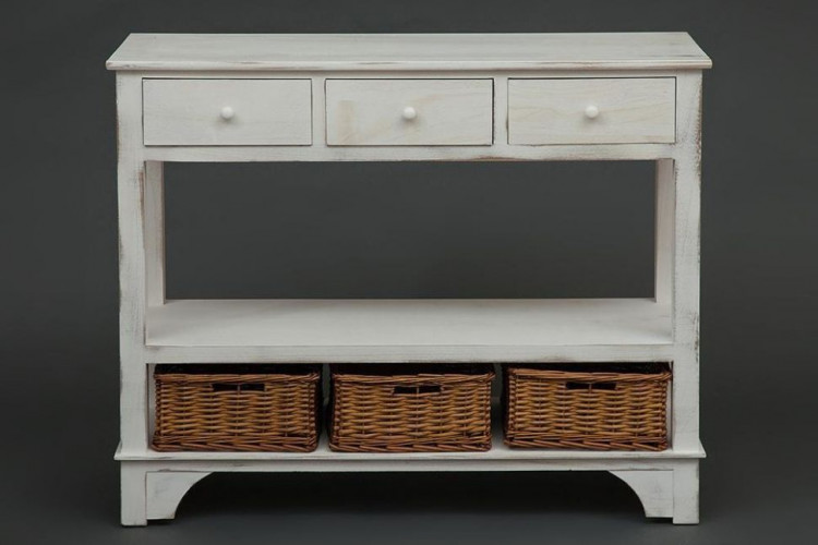 Комод с 3 корзинами и 3 ящиками Secret De Maison OISELET 6 (mod. HX16-005NS ), paulownia, мдф, 108x40x85см, butter white (слоновая кость)