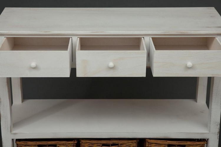 Комод с 3 корзинами и 3 ящиками Secret De Maison OISELET 6 (mod. HX16-005NS ), paulownia, мдф, 108x40x85см, butter white (слоновая кость)