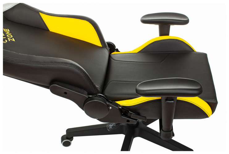Кресло игровое Zombie HERO CYBERZONE PRO черный/желтый эко.кожа с подголов. крестов. пластик