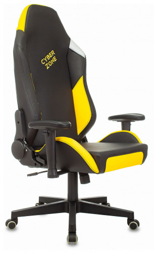 Кресло игровое Zombie HERO CYBERZONE PRO черный/желтый эко.кожа с подголов. крестов. пластик