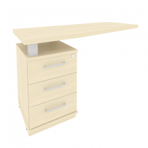 First Тумба приставная с топом левая KTP-2 (L) Клён 1300*500*765