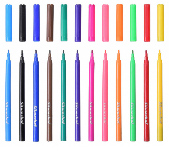 Фломастеры Silwerhof 867222-12 Солнечная коллекция 8мм 129мм круг. Вентилируемый 12цв.