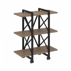Loft Стеллаж на колесных опорах-3 полки VR.L-MST.K-3.4V Дуб аризона/Чёрный металл 800*400*968