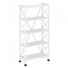 Loft Стеллаж на колесных опорах-5 полок VR.L-MST.K-5.8 Белый бриллиант/Белый металл 800*400*1704