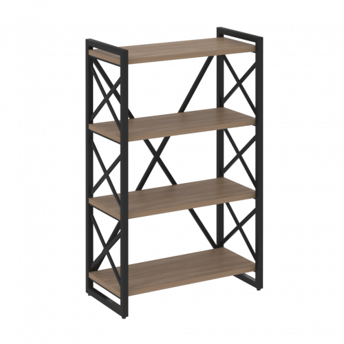 Loft Стеллаж на регулируемых опорах-4 полки VR.L-MST.O-4.8 Дуб аризона/Чёрный металл 800*400*1280