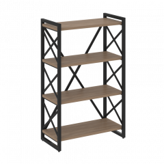 Loft Стеллаж на регулируемых опорах-4 полки VR.L-MST.O-4.8 Дуб аризона/Чёрный металл 800*400*1280