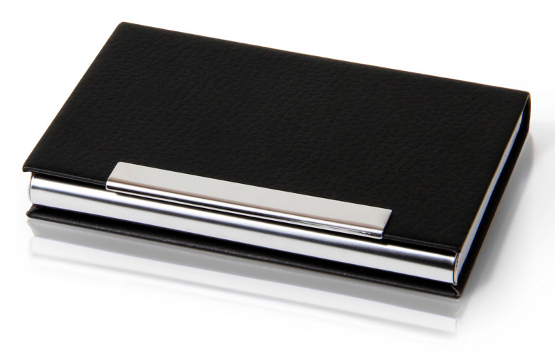 Визитница настольная Deli 7628 кожа искусственная черный