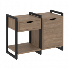 Loft Тумба на регулируемых опорах наборная. Вариант №3 VR.L-TN-3.O Дуб аризона/Чёрный металл 970*460*719